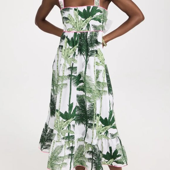 NWT Sold Out Shopbop $475 Juliet Dunn Sash Back Dress Size 0 Palm Summer Spring - Picture 3 of 4